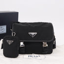 PRADA Shoulder Bag Nylon Black Silver Auth SW2637SAM-12
