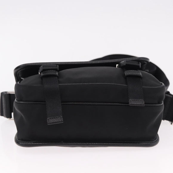 PRADA Shoulder Bag Nylon Black Silver Auth SW2637SAM