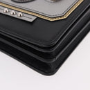 PRADA Robot Chain Shoulder Bag Saffiano Black Silver Auth SW2638SM-15