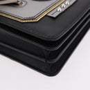 PRADA Robot Chain Shoulder Bag Saffiano Black Silver Auth SW2638SM-16