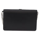 PRADA Robot Chain Shoulder Bag Saffiano Black Silver Auth SW2638SM-2