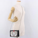 PRADA Robot Chain Shoulder Bag Saffiano Black Silver Auth SW2638SM-33