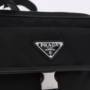 PRADA Shoulder Bag Nylon Black Silver Auth SW2639M-18