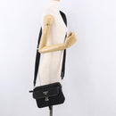 PRADA Shoulder Bag Nylon Black Silver Auth SW2639M-27