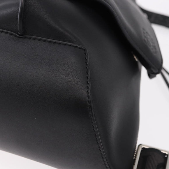 LOEWE Anton Sling Shoulder Bag Leather Black Silver Auth SW2640SM