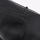 LOEWE Anton Sling Shoulder Bag Leather Black Silver Auth SW2640SM-17