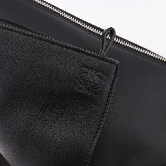 LOEWE Anton Sling Shoulder Bag Leather Black Silver Auth SW2640SM