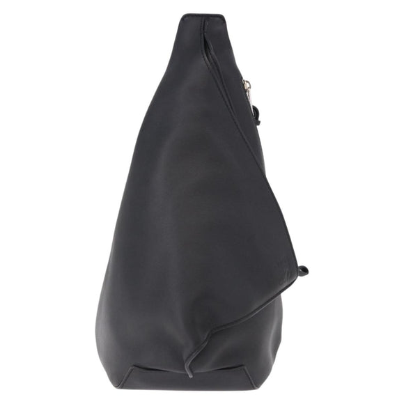 LOEWE Anton Sling Shoulder Bag Leather Black Silver Auth SW2640SM