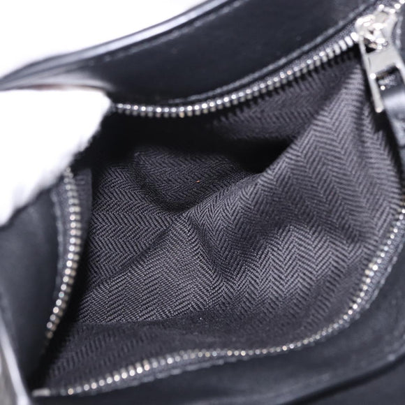 LOEWE Anton Sling Shoulder Bag Leather Black Silver Auth SW2640SM