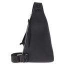 LOEWE Anton Sling Shoulder Bag Leather Black Silver Auth SW2640SM-2