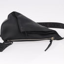 LOEWE Anton Sling Shoulder Bag Leather Black Silver Auth SW2640SM-3