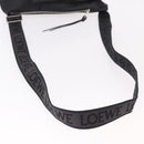 LOEWE Anton Sling Shoulder Bag Leather Black Silver Auth SW2640SM-7