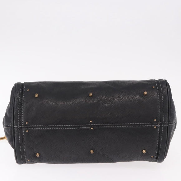 Chloe Paddington Hand Bag Leather Black Gold Auth SW2641M