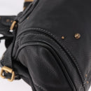 Chloe Paddington Hand Bag Leather Black Gold Auth SW2641M-11