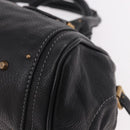 Chloe Paddington Hand Bag Leather Black Gold Auth SW2641M-12