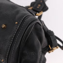 Chloe Paddington Hand Bag Leather Black Gold Auth SW2641M-14