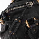Chloe Paddington Hand Bag Leather Black Gold Auth SW2641M-17