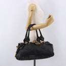 Chloe Paddington Hand Bag Leather Black Gold Auth SW2641M-27