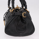 Chloe Paddington Hand Bag Leather Black Gold Auth SW2641M-4
