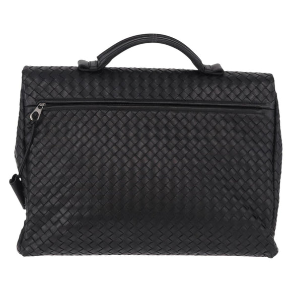 BOTTEGA VENETA INTRECCIATO Briefcase Leather Black 113095 Auth SW2642V