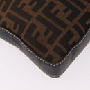 FENDI Zucca Canvas Celesia Shoulder Bag Brown Silver 8BT109 Auth SW2643V-12