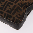 FENDI Zucca Canvas Celesia Shoulder Bag Brown Silver 8BT109 Auth SW2643V-13