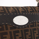 FENDI Zucca Canvas Celesia Shoulder Bag Brown Silver 8BT109 Auth SW2643V-15