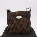 FENDI Zucca Canvas Celesia Shoulder Bag Brown Silver 8BT109 Auth SW2643V-25