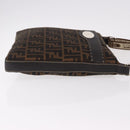 FENDI Zucca Canvas Celesia Shoulder Bag Brown Silver 8BT109 Auth SW2643V-4