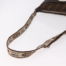 FENDI Zucca Canvas Celesia Shoulder Bag Brown Silver 8BT109 Auth SW2643V-7