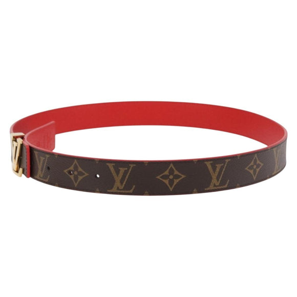 LOUIS VUITTON Monogram Ceinture LV Initials Belt Red LV Auth SW2645M