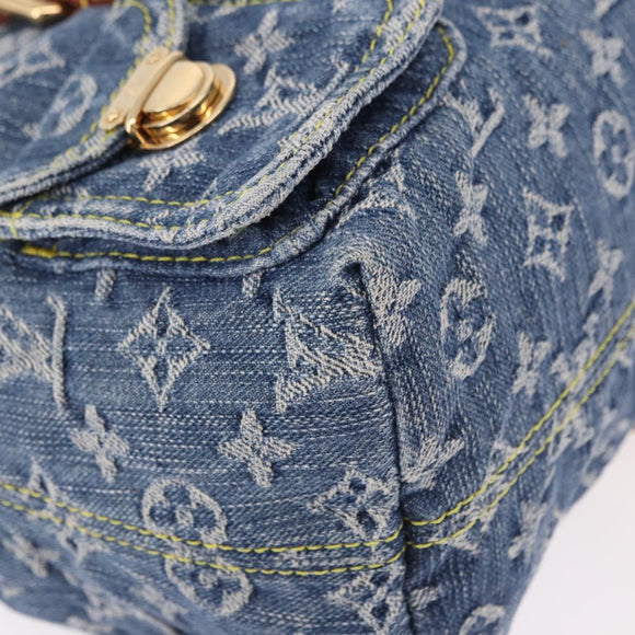 LOUIS VUITTON Monogram Denim Sac A Dos PM Backpack Blue LV Auth SW2648SM