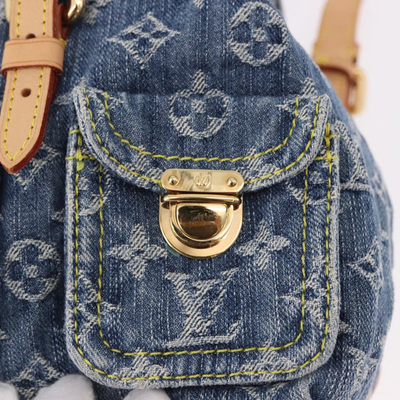 LOUIS VUITTON Monogram Denim Sac A Dos PM Backpack Blue LV Auth SW2648SM