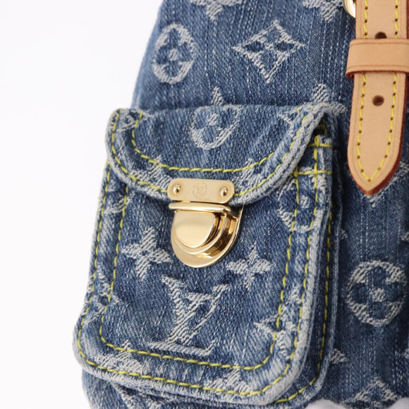 LOUIS VUITTON Monogram Denim Sac A Dos PM Backpack Blue LV Auth SW2648SM