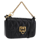 GIVENCHY Chain Shoulder Bag Leather Black Gold Auth SW2652M-1