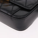 GIVENCHY Chain Shoulder Bag Leather Black Gold Auth SW2652M-17