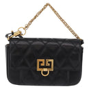 GIVENCHY Chain Shoulder Bag Leather Black Gold Auth SW2652M-13