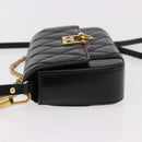 GIVENCHY Chain Shoulder Bag Leather Black Gold Auth SW2652M-4