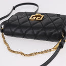 GIVENCHY Chain Shoulder Bag Leather Black Gold Auth SW2652M-6