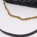 GIVENCHY Chain Shoulder Bag Leather Black Gold Auth SW2652M-7