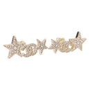 CHANEL Rhinestone COCO Mark Earring Metal Gold Tone CC Auth SW2653SM-1