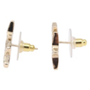 CHANEL Rhinestone COCO Mark Earring Metal Gold Tone CC Auth SW2653SM-13