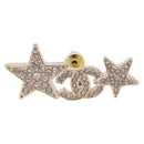CHANEL Rhinestone COCO Mark Earring Metal Gold Tone CC Auth SW2653SM-3