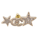 CHANEL Rhinestone COCO Mark Earring Metal Gold Tone CC Auth SW2653SM-8