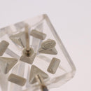 CHANEL Crystal COCO Mark Earring Metal Clear Silver CC Auth SW2655SAM-10