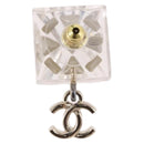 CHANEL Crystal COCO Mark Earring Metal Clear Silver CC Auth SW2655SAM-4