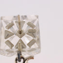 CHANEL Crystal COCO Mark Earring Metal Clear Silver CC Auth SW2655SAM-6
