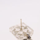 CHANEL Crystal COCO Mark Earring Metal Clear Silver CC Auth SW2655SAM-9