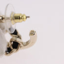 CHANEL Bag Motif COCO Mark Hoop Earring Metal White Gold CC Auth SW2656SM-10