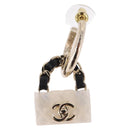 CHANEL Bag Motif COCO Mark Hoop Earring Metal White Gold CC Auth SW2656SM-3